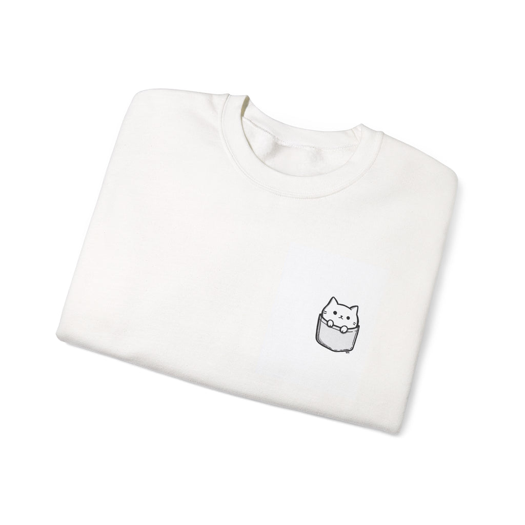 Cute Pocket Cat Crewneck Sweatshirt