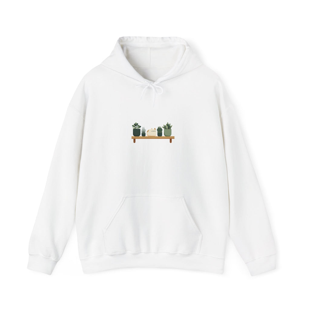 Plant Shelf Hoodie — Minimal Indoor Plant Graphic Sweatshirt
