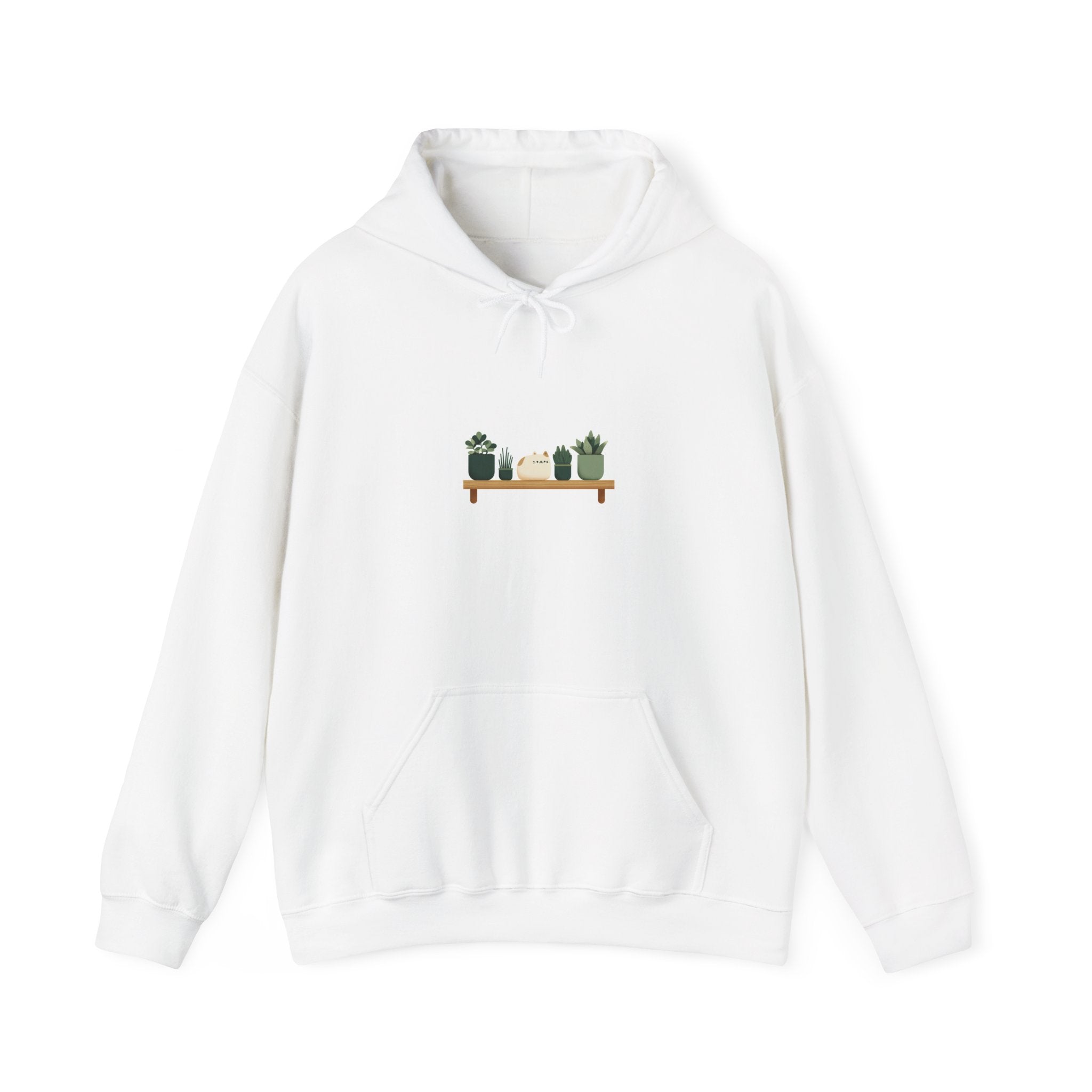 Plant Shelf Hoodie — Minimal Indoor Plant Graphic Sweatshirt