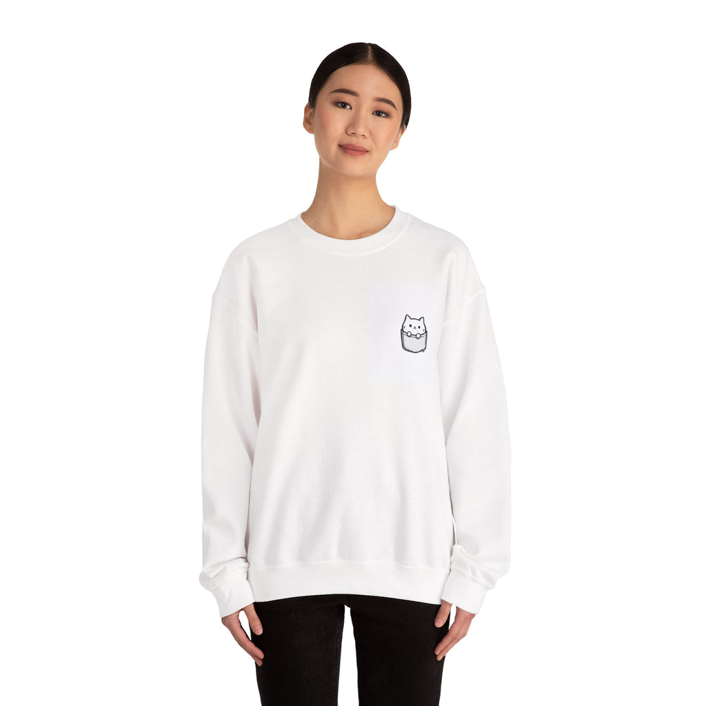 Cute Pocket Cat Crewneck Sweatshirt