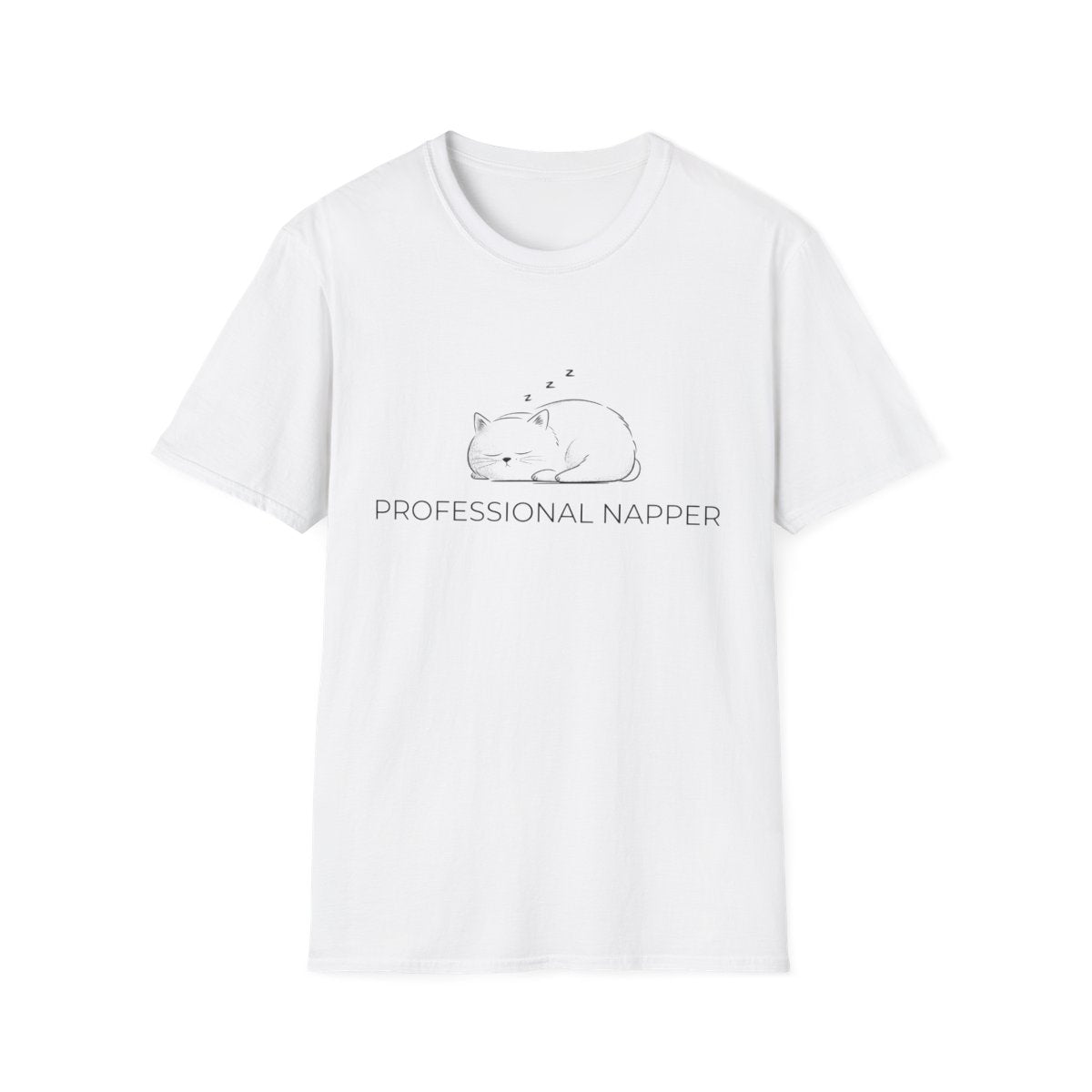 T-Shirt — "Professional Napper" Cute Sleeping Cat Tee